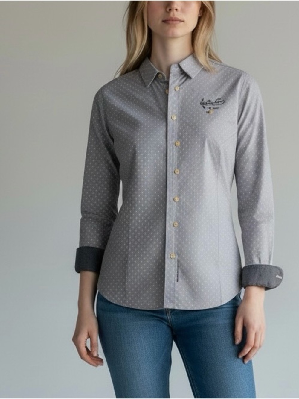 Gastra nautical supplies Gray Micro-Dot Button-Down Shirt